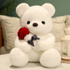 Adorable Teddy Bear Holding a Rose