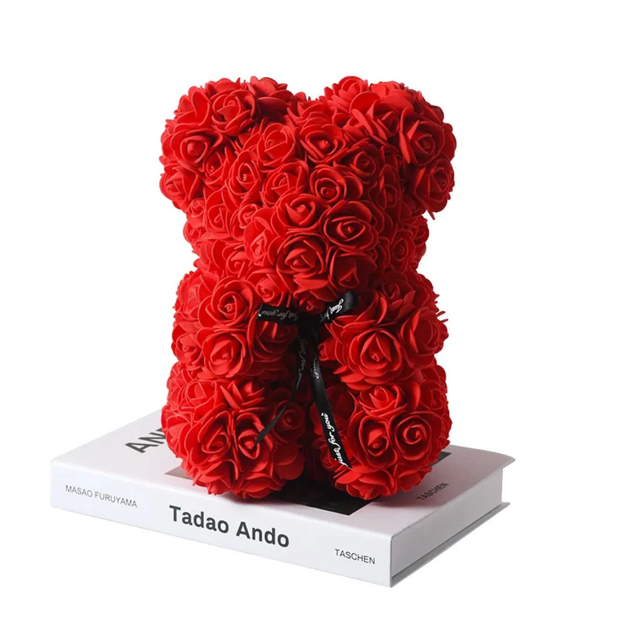 Rose Teddy Bear with Gift Box - Available in Red and Pink