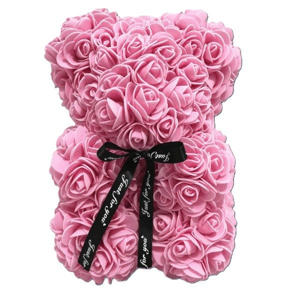 Rose Teddy Bear with Gift Box - Available in Red and Pink