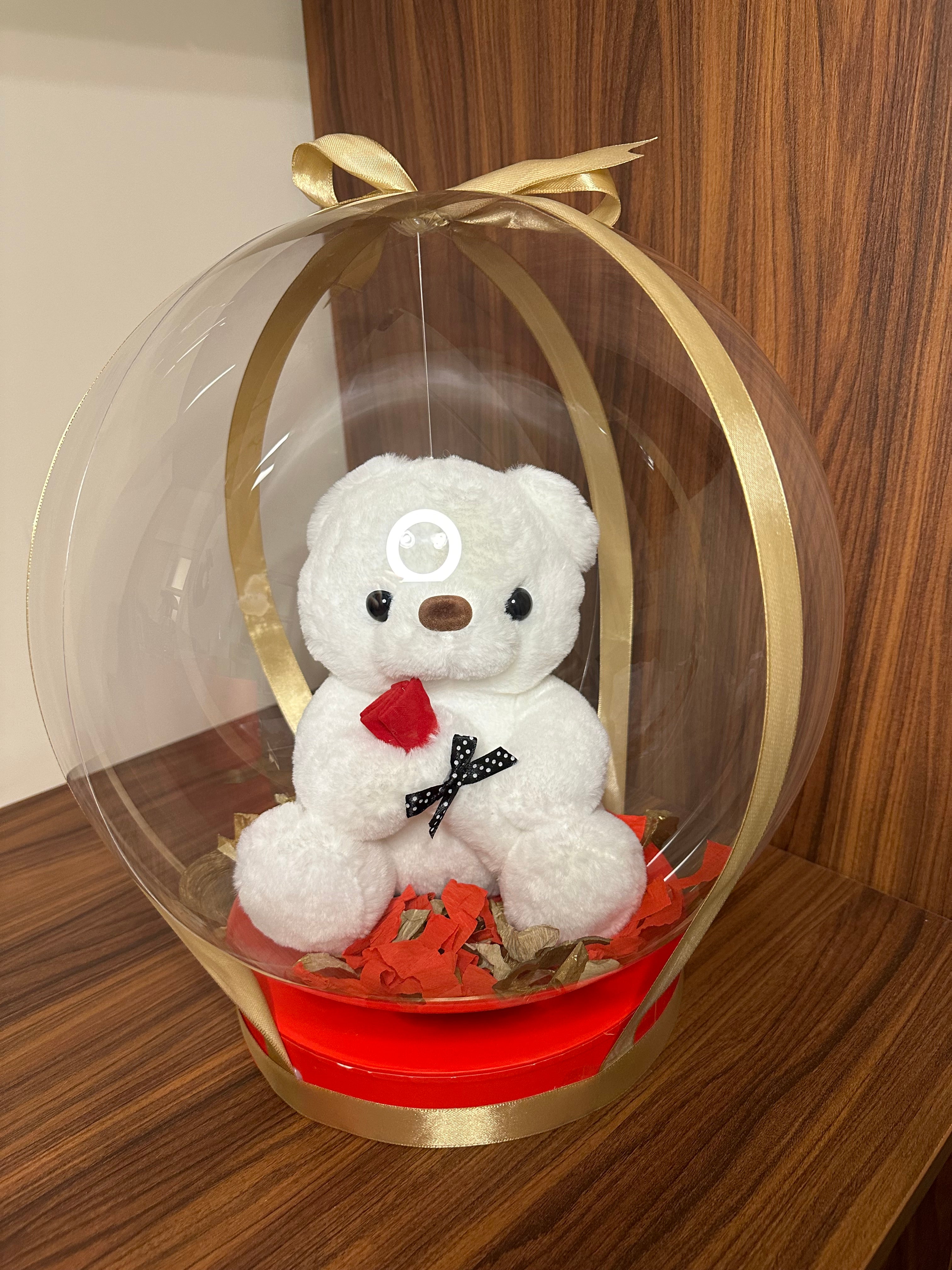 Teddy with Rose Balloon Gift Arrangement