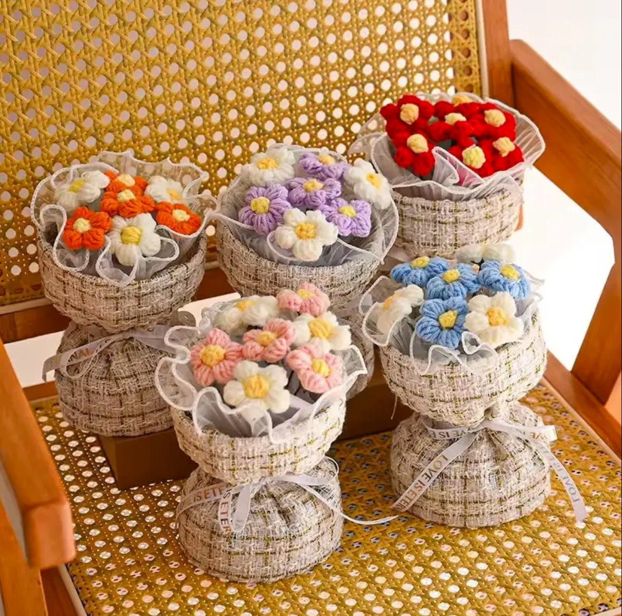 Eternal Knitted Flowers Bouquet – A Timeless Gift of Love